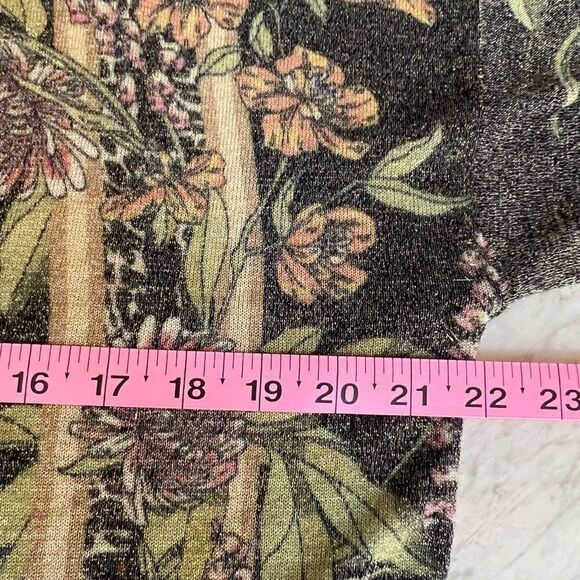 Hale Bob V-Neck Sweater - Black and Green Floral - Picture 6 of 7